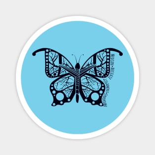 MALS Double Sided Butterfly (Black) Magnet